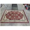 Image 2 : RED PATTERNED 89"L X 62"W DESIGNER AREA RUG