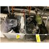 Image 2 : 4 PLASTIC BIN/BOX OF ASSORTED KITCHEN ITEMS, DISHWARE, COFFEE MAKER, BLENDER, FISHING ACCESSORIES