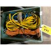 Image 2 : CRATE OF ELECTRIC EXTENSION CORDS, PLASTIC BIN OF ASSORTED HAND TOOLS, PAINTING BRUSH, ROOF & MORE