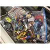 Image 2 : BAG OF ASSORTED COLLECTIBLE ACTION FIGURES & 3 ASSORTED GLASSES