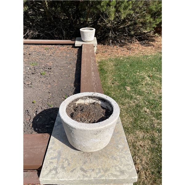 Matching Concrete Flower Pots
