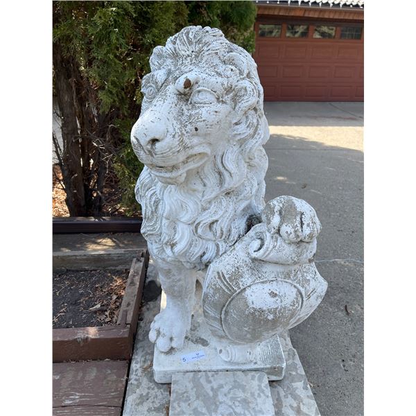 Pair of Concrete Lion Statues