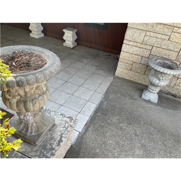 Pair of Concrete Flower Pots - Very Heavy