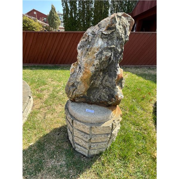 Garden Art - Large Stone and Base