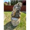 Image 1 : Garden Art - Large Stone and Base