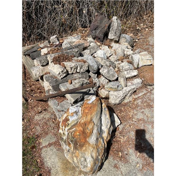 Large Assortment of Paving Stones, Large Rocks and Bricks