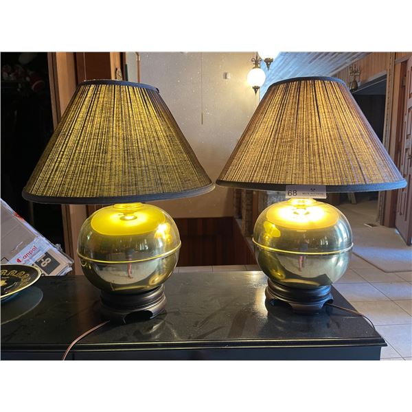 Pair of Brass Decorative Lamps - Tested