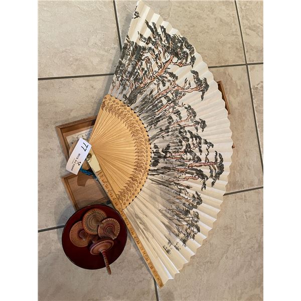 Set of Wooden Tops & Beautiful Fan