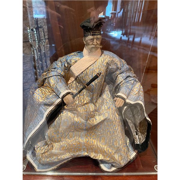 Impressive Paper Mache Emporer Statue with Display Case - 17.5W x 12D x 18H