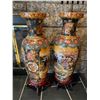 Image 1 : Pair of Large Chinese Themed Vases - 29.5H x 10diameter - Fabulous!!