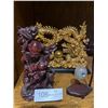 Image 1 : 20th Century Rosewood Carving and Glass Hanging Decoration & Decoratvie Dragon
