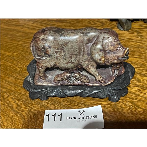 Stone Piglet - Beautifully Carved!