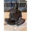 Image 1 : 20th Century Seated Emperor Metal Statue - 13L x 16H