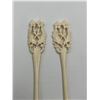 Image 2 : Hand Carved Ivory Fork & Spoon Set - Slight Damage to One Fork Prong