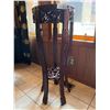 Image 1 : Beautifully Carved Cherry Wood Pedistal Stand - 33H