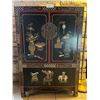 Image 1 : Beautigully Hand Painted Chinese Themed Wood Cabinet - 25L x 12W x 37H