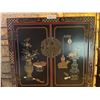 Image 2 : Beautigully Hand Painted Chinese Themed Wood Cabinet - 25L x 12W x 37H