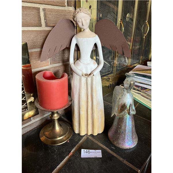 Decorative Angels & Pedistal Candle Holder
