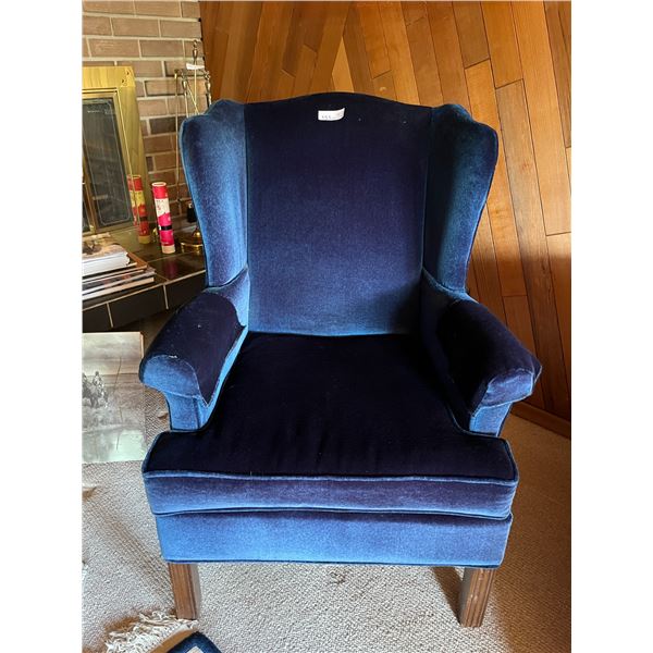 Lovely Blue Cushioned Armchair - 28L x 28W x 38H