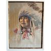 Image 2 : H. Freeze Pastel Drawing of Indeginous Cheif - 28x35