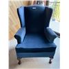 Image 1 : Matching Blue Cushioned Armchairs - 28L x 27W 38H