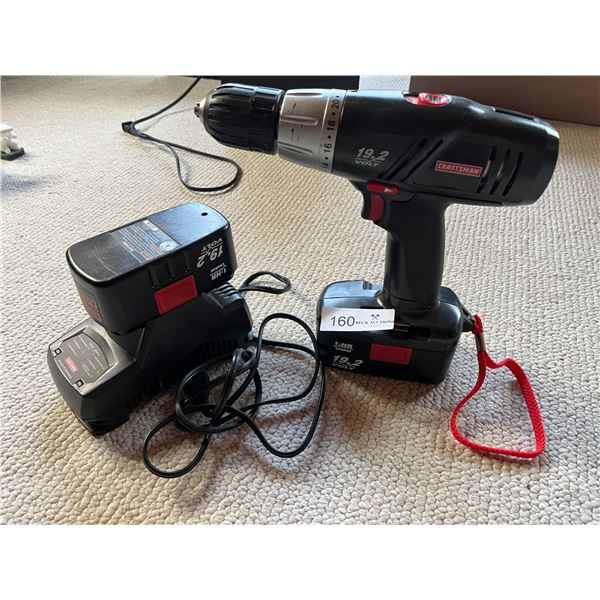 Craftsman 19V Drill, Two Batteries & Charger! Model # CS1135
