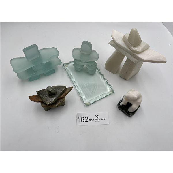 Collection Stone Carved Inukshuk's & Bear