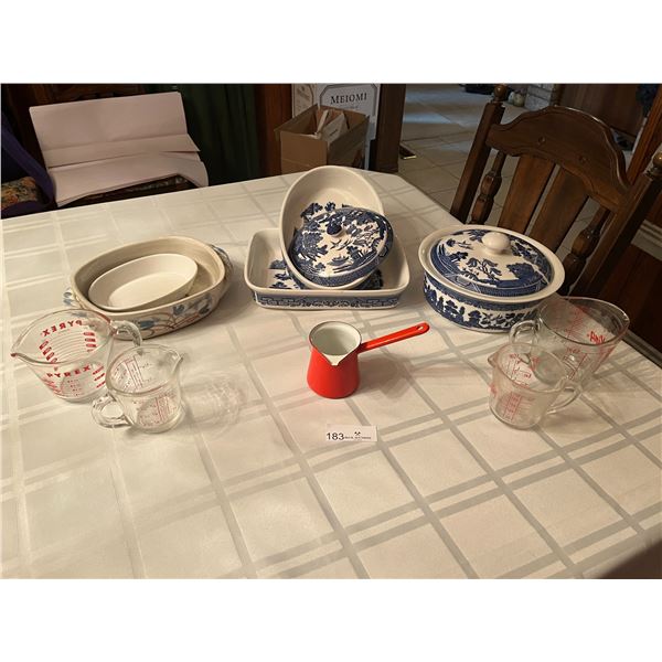Assortment of Bakeware - Pyrex Measuring Cups & More!