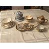 Image 1 : Assortment of Teacups & Saucers & Chinese Teapot/Cup/Serving Tray Set - All Have Chips!