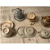 Image 2 : Assortment of Teacups & Saucers & Chinese Teapot/Cup/Serving Tray Set - All Have Chips!