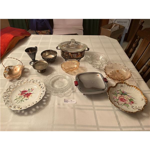 Assortment of Silver Plated Dishes & Decorative Plates