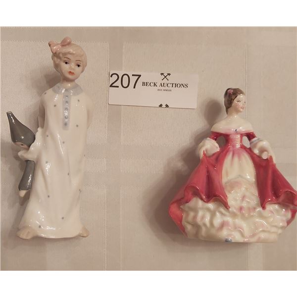 Royal Dolton "Sothern Bell" No. HN3174 - 4H  And Royal Dux Figurine No.3361 - 5H