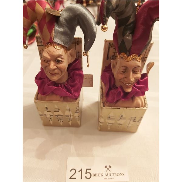 Two Kathrine's Collections Jester "Jack In The Box" Ornaments