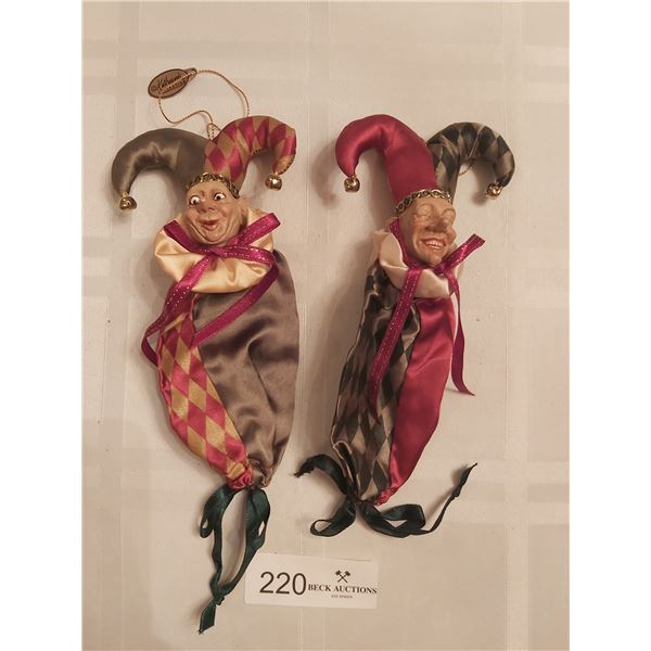 Two Katherine's Collections Jester Ornaments Bags