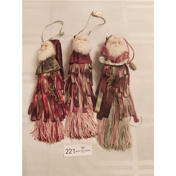 Three Katherine's Collections Tassel Santa's