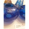 Image 2 : Two Blue Candle Holders (Made In Poland)  With Two Blue Glass Vases