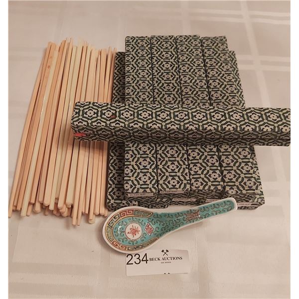 10 Sets Of Boxed Fancy Chop Sticks With Assortment Of Standard Chop Sticks And Soup Spoon