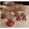 Image 2 : Krosno Poland Wine Glasses With Matching Candy Jar And Vase