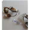 Image 2 : Two Metal Spoon Art (Silver Colored) Crab Candle Holders