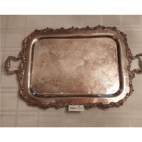 Silver Plated Marlboro Serving Tray - 26.5 L x 16.5 W