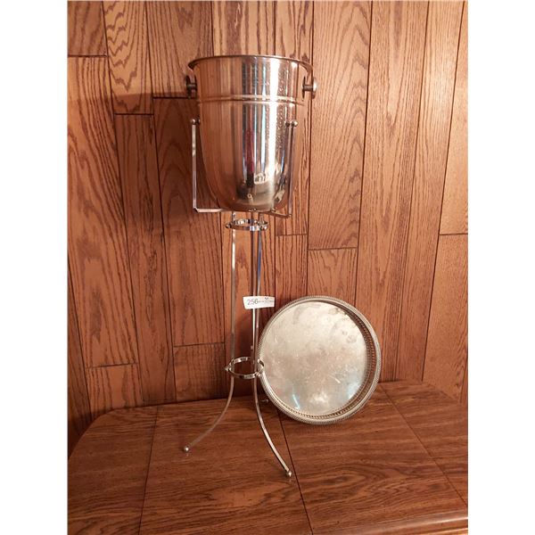 Ice Bucket With Stand And Drink Tray