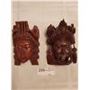 Image 1 : Two Wood Face Carvings - 4.5W x 6H