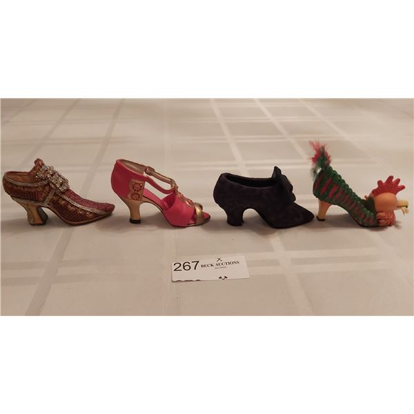 Four Collectable Miniature Shoes - Shoo Shoo, Putting On The Ritz, Nostalgia, No Name