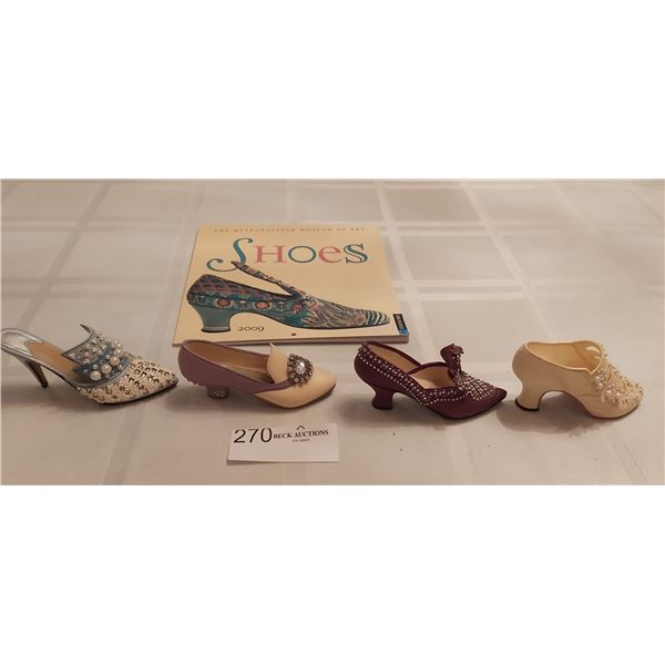 Four Collectable Miniature Shoes - Just The Right Shoe By Raine With Shoe Calendar (2009)