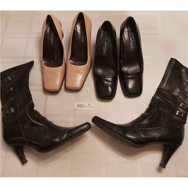 2 Pairs Women's Shoes & 1 Pair Boots, Brands include Nine West, Via Spiga & Franco Sarto