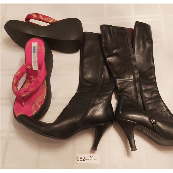 1 Pair Arnold Churgin Sandals & 1 Pair Arnold Churgin Boots Both Size 38