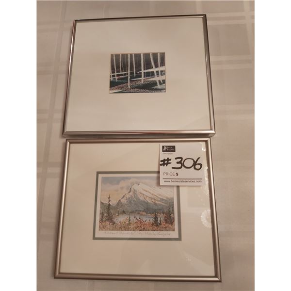 "Mount Rundle" By Marilyn Kinsella And Abstract Forest Painting