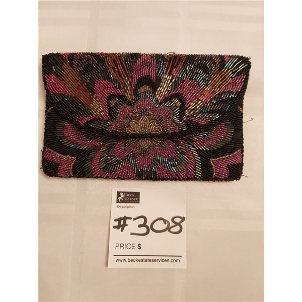 Hand Made Beaded Clutch Purse By La Regale Ltd - 8.5W x 5H