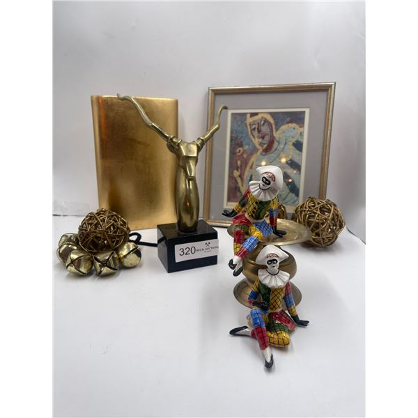 Collectibles Brass & Glass Clowns