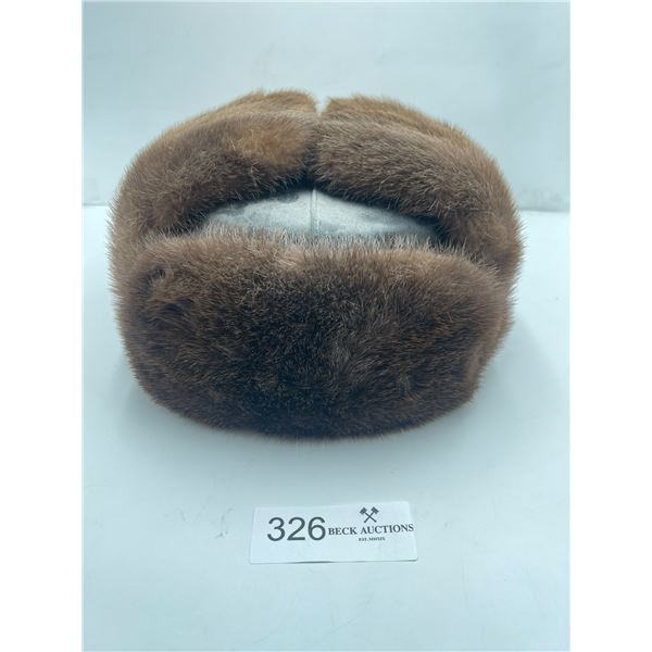Chines Fur Hat Leather Size 5